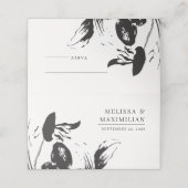 Zwart-witte florale eenvoudige botanische bruiloft (Buitenkant ongevouwen)