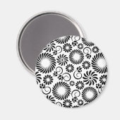 Zwart-witte florale iPhone magnet Magneet (Voorkant / Achterkant)