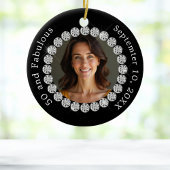 Zwart witte foto diamanten fantastische verjaardag keramisch ornament
