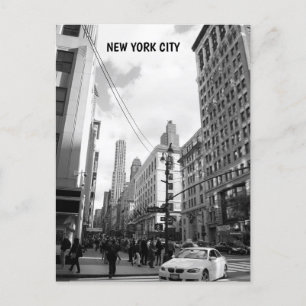 Zwart-witte foto van New York City gebouwen Briefkaart