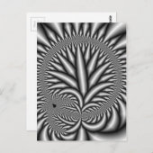 Zwart-witte fractal briefkaart (Voorkant / Achterkant)