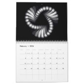 Zwart-witte fractale kalender (Feb 2026)