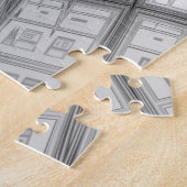 Zwart-witte fractale kunst Onmogelijk Legpuzzel (Zijkant)