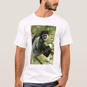 Zwart-witte franjeaap t-shirt