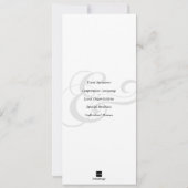 Zwart-witte gala ball dance corporate tea length kaart (Achterkant)