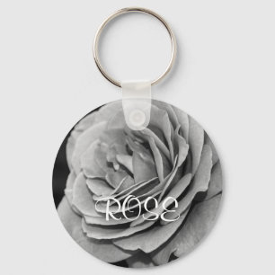 Zwart-Witte Garden Roos Naamsleutelhanger Sleutelhanger