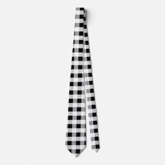 Zwart Witte Geometrische Gingham Schachbrett Stropdas