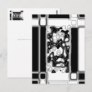 Zwart-witte geometrische kunst 1 briefkaart