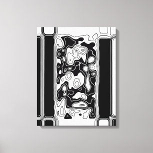 Zwart-witte geometrische kunst 1 canvas afdruk
