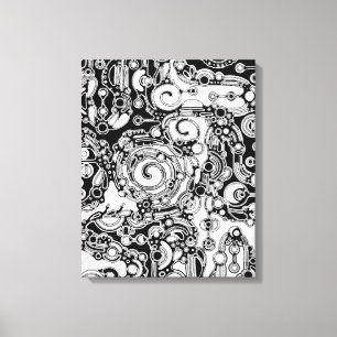 Zwart-witte geometrische kunst 3 canvas afdruk