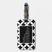 Zwart Witte Geometrische Patroon Aangepaste Monogr Bagagelabel (Achterkant verticaal)