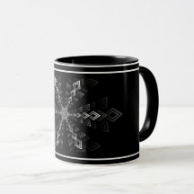 Zwart Witte Geometrische Patroon Mok