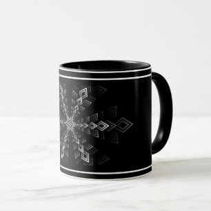 Zwart Witte Geometrische Patroon Mok