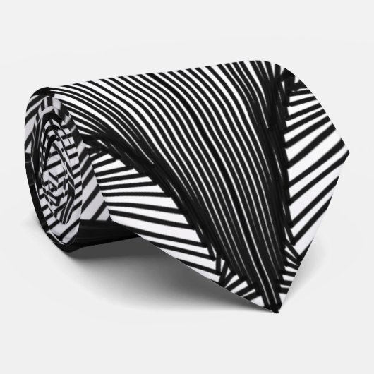 Zwart-witte geometrische weblijntekening stropdas (Opgerold)