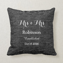 Zwart-witte, gepersonaliseerde Lesbische weddensch Kussen