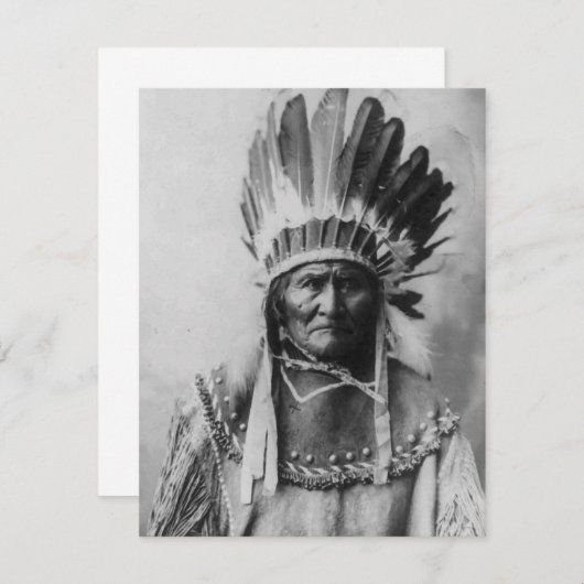 Zwart & Witte Geronimo Uitnodiging (Voorkant / Achterkant)