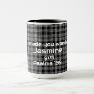 Zwart Witte Geruite Bijbel Inspiratie Thema Thee Mok