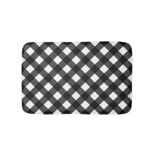Zwart-witte gingham badmat
