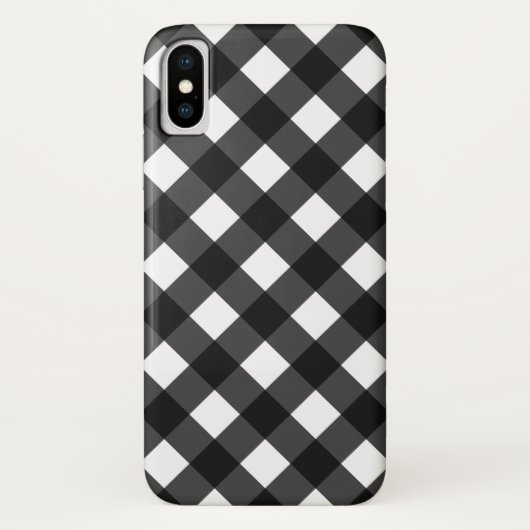 Zwart-witte gingham Case-Mate iPhone case (Achterkant)