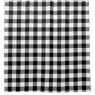 Zwart-witte gingham douchegordijn