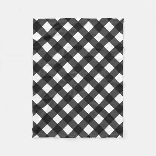 Zwart-witte gingham fleece deken (Voorkant)
