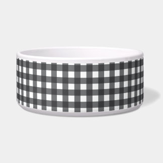 Zwart-witte gingham voerbakje
