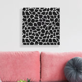 Zwart-witte Giraffe - Dierlijk printerpatroon Canvas Afdruk (Insitu (Woonkamer))