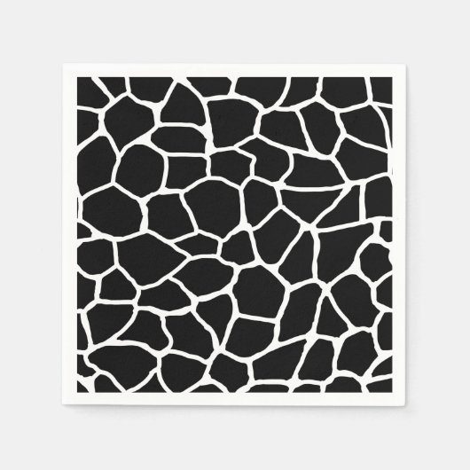 Zwart-witte Giraffe - Dierlijk printerpatroon Servetten (Voorkant)