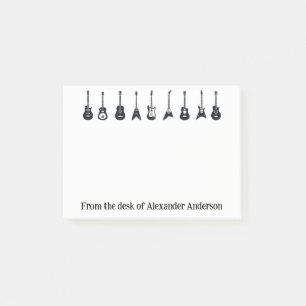 Zwart-witte gitaren Personaliseer Post-it Nota's Post-it® Notes