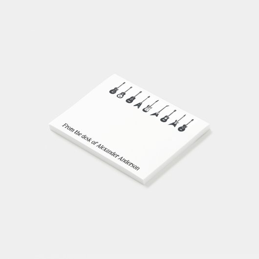 Zwart-witte gitaren Personaliseer Post-it Nota's Post-it® Notes (Schuin)