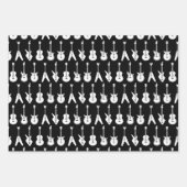 Zwart-witte gitaren Twee Inpakpapier Vel (Voorkant 3)