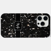 Zwart-witte glans Case-Mate iPhone case (Achterkant (horizontaal))