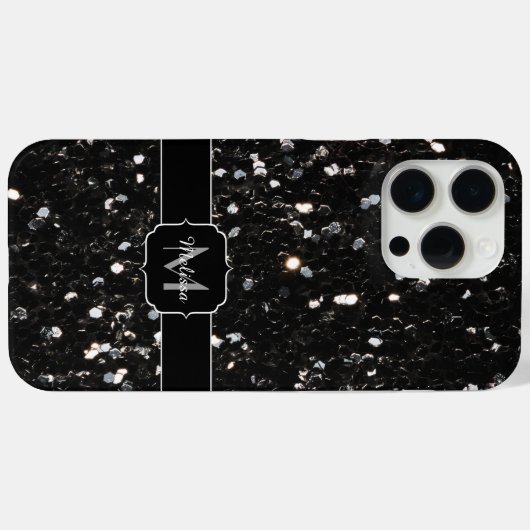 Zwart-witte glans Case-Mate iPhone case (Achterkant (horizontaal))