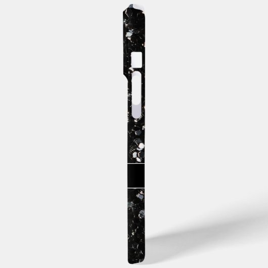 Zwart-witte glans Case-Mate iPhone case (Achterkant / Links)