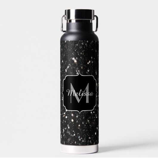 Zwart-witte glans waterfles (Voorkant)