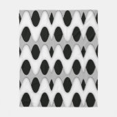 Zwart-witte golven fleece deken (Voorkant)