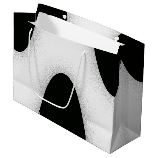 Zwart-witte golven large cadeautasje (Voorkant Gekanteld)
