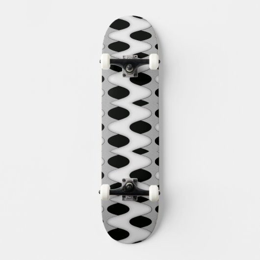 Zwart-witte golven skateboard (Voorkant)