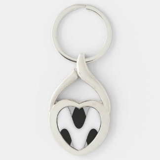 Zwart-witte golven sleutelhanger