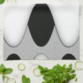 Zwart-witte golven theedoek (Gevouwen)