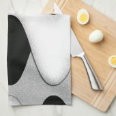 Zwart-witte golven theedoek (Quarter Fold)