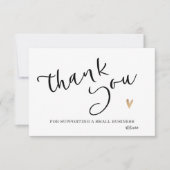 Zwart Witte Gouden Calligraphy Bedankkaart (Voorkant)