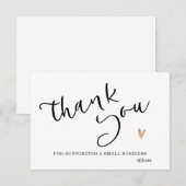 Zwart Witte Gouden Calligraphy Bedankkaart (Voorkant / Achterkant)