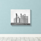 Zwart-witte graan op een Hill 8x10 Canvas Afdruk (Insitu (Houten vloer))