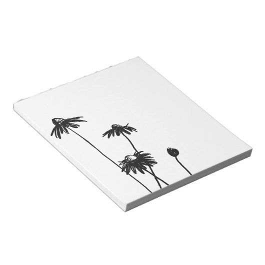 Zwart-witte grafische ventilator notitieblok (Schuin)