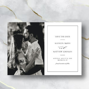 Zwart-witte grens bruiloft Save The Date Magnetische Uitnodiging
