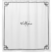 Zwart-witte Griekse sleutel Douchegordijn (Voorkant)