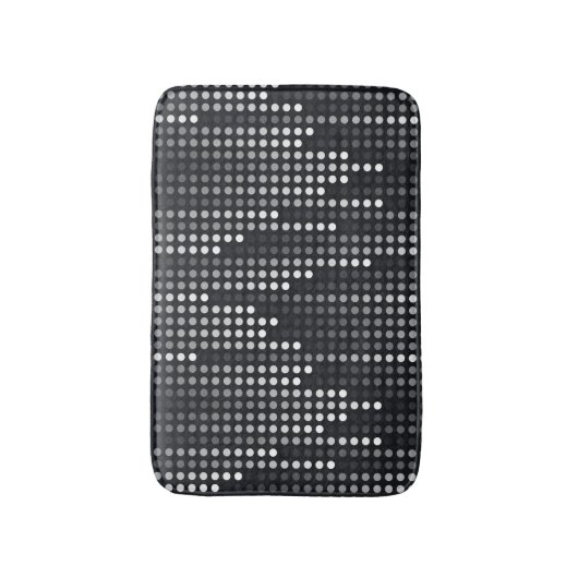 Zwart-witte grijze polakdots matrix badmat (Voorkant Verticaal)