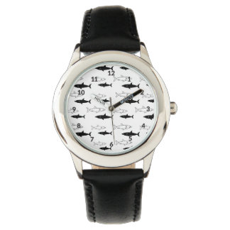 Zwart-witte haai horloge