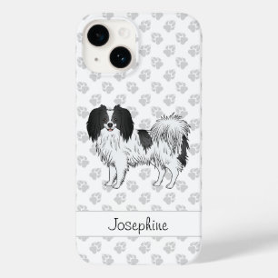 Zwart-witte halène met poten en aangepaste naam Case-Mate iPhone 14 hoesje